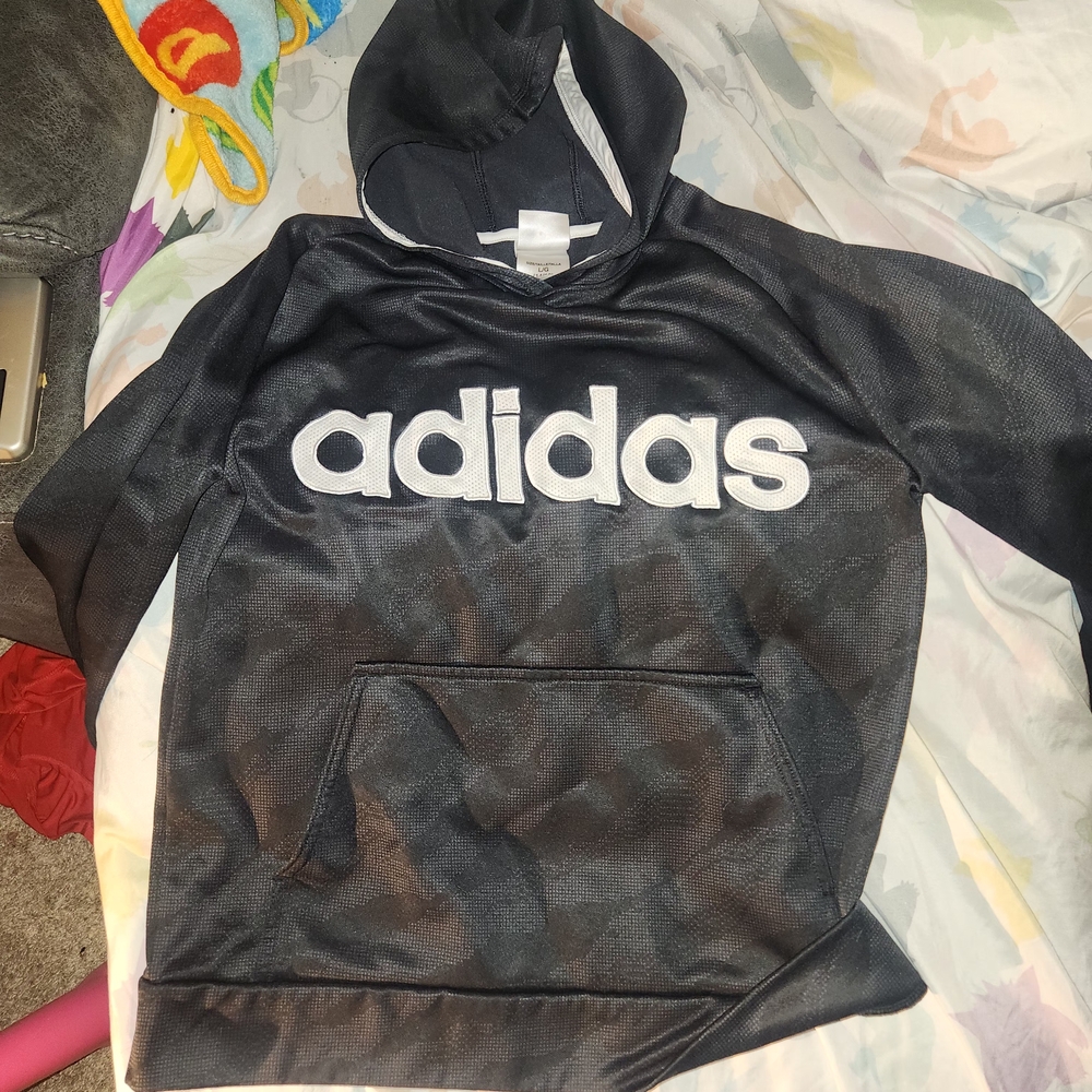 Adidas Black and White Zip-Up Jacket
